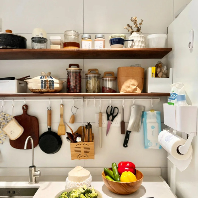 厨房一字板置物架墙上实木隔板墙壁木板隔板壁挂式墙面调料收纳层,厨房/烹饪用具,厨房置物架/置物柜/角架,淘宝优惠券,粉丝福利购,淘宝优惠卷