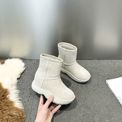 磨砂雪地靴女款冬季加绒加厚2025新款秋冬零下40度厚底保暖短靴女
