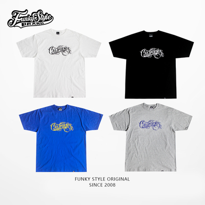 FunkyStyle潮牌嘻哈奇卡诺宽松纯棉短袖POPPING男T恤女半袖上衣