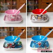 卡通kt猫叮当托马斯仿瓷儿童餐具婴儿辅食饭碗宝宝汤碗盘子勺套装