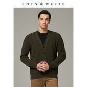 羊绒衫 男士 V领元 圣雪绒2019秋冬新品 宝针纯色加厚针织开衫