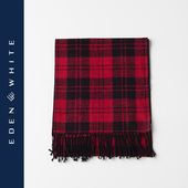 圣雪绒100%桑蚕丝磨毛感保暖格纹围巾