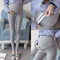 Quần bà bầu mặc quần mùa xuân mỏng phần modal leggings chân quần điều chỉnh nâng bụng quần cotton bà bầu - Phụ nữ mang thai quần / quần bụng yếm jean bầu