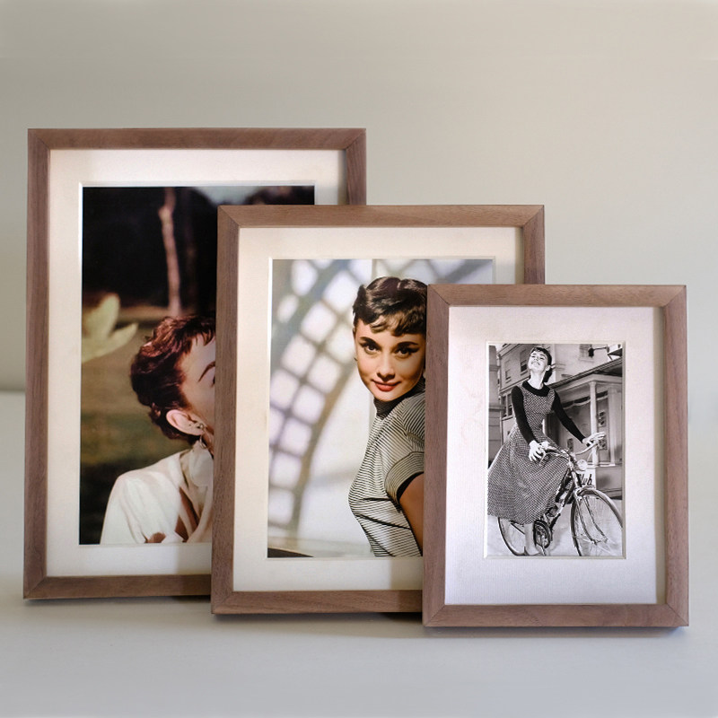 正宗北美黑胡桃木相框 照片装框 肖像人像艺术框架 咖啡色深框