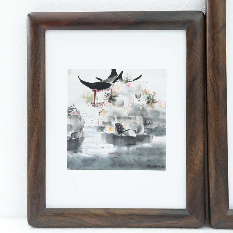 新长方形定制各种字画国画尺寸桌摆横款中式掌柜推荐画框装裱实木