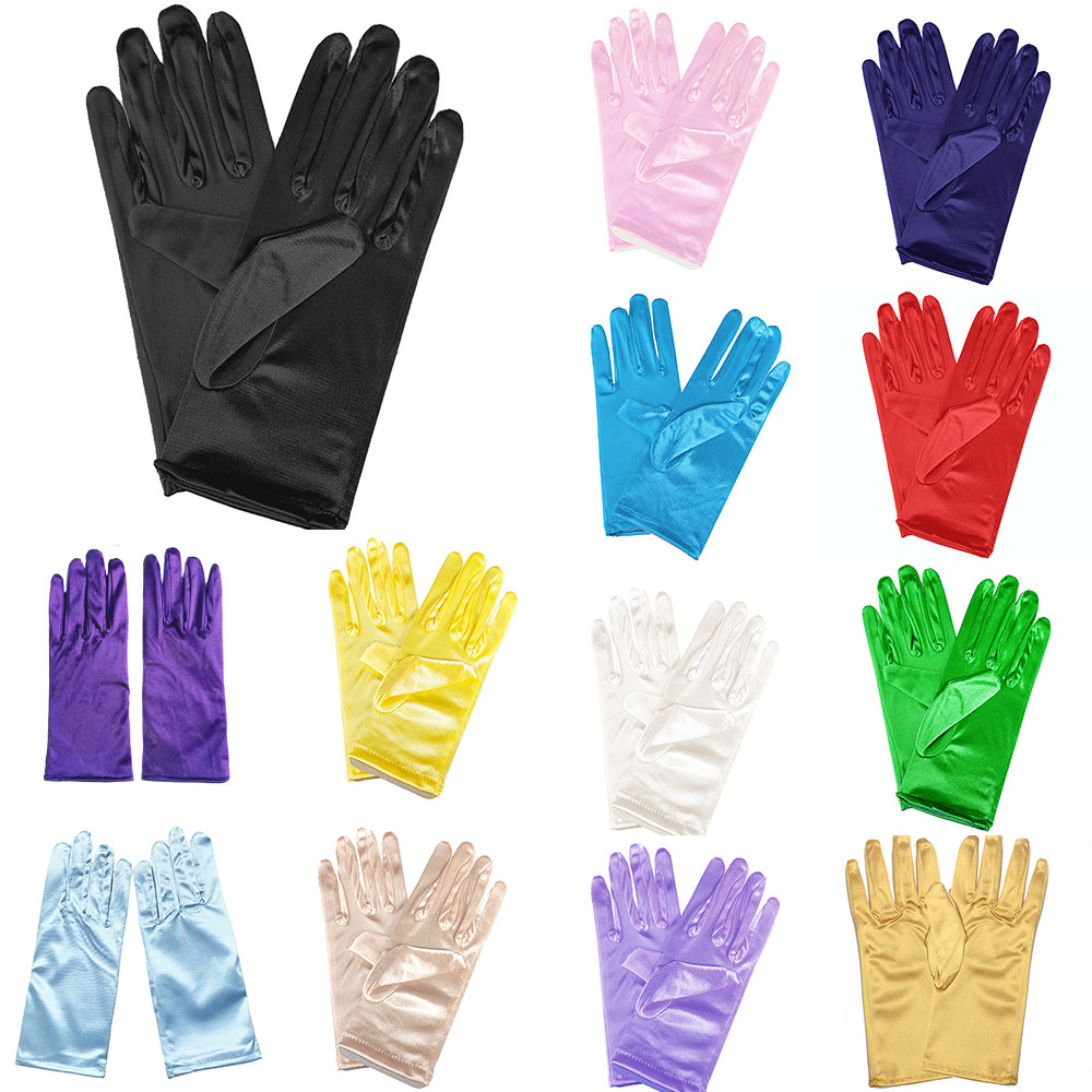 新娘婚纱手套短款绸缎白色手袖缎面影楼婚礼拍照红色礼服旗袍手套