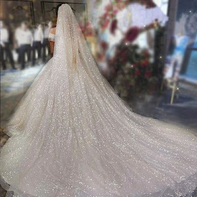 YXIBRIDE3米宽3米长星空闪闪头纱