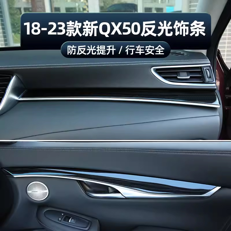 适用于英菲尼迪新QX50中控仪表台车门板防后视镜反光装饰内饰改装-封面