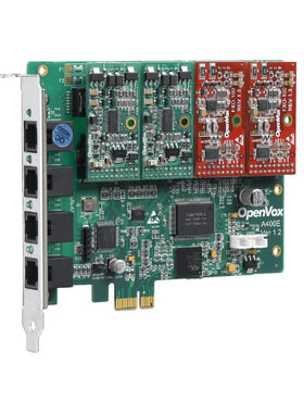 OpenVox A400E A400P 4口模拟语音卡Asterisk卡FreePBX tdm410电话语音卡 模拟卡 语言卡FXO/FXS模块红绿电信