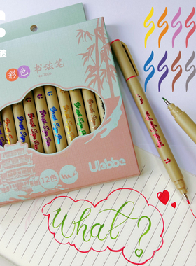 高品质灰色秀丽笔彩色速干防水ulebbe优乐彼自带笔锋书法笔软头美术绘画勾线手账柔绘学生绘图动漫画设计套装