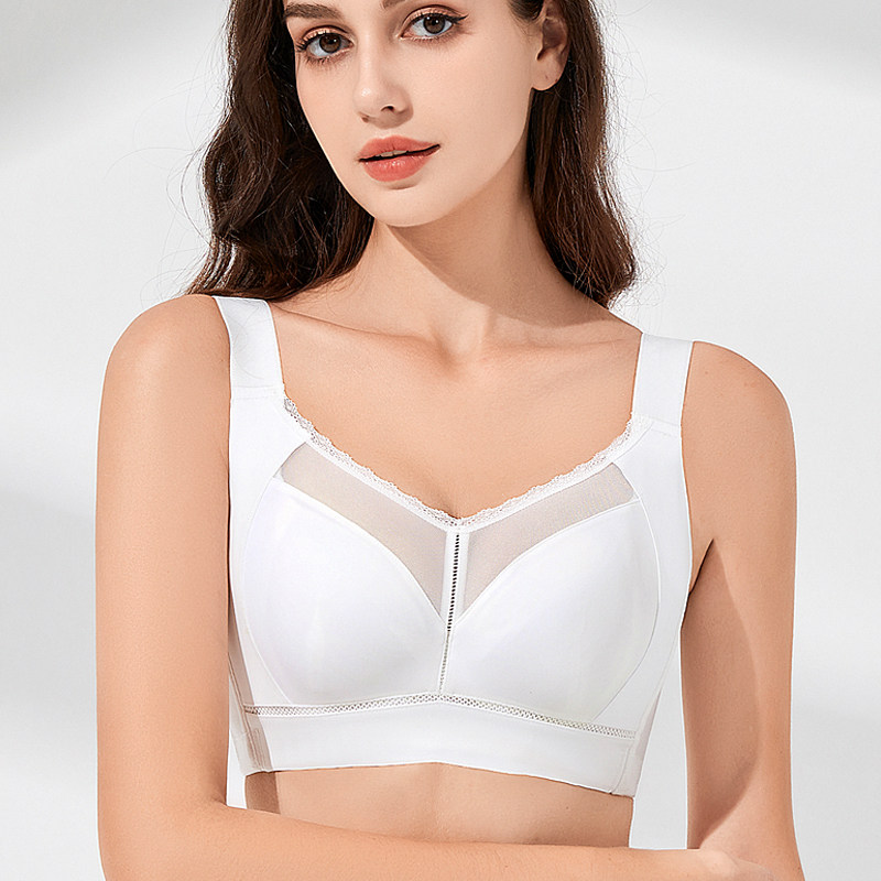 无痕大胸显小内衣女薄款全罩杯收副乳防下垂大码全包显胸小文胸罩