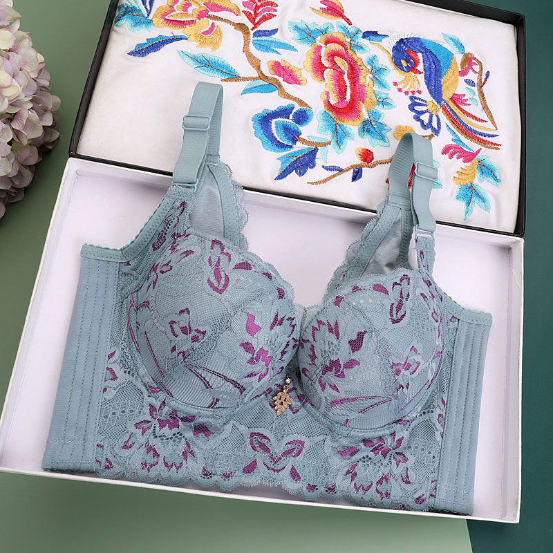 软钢圈五排扣内衣女美容院精油美胸小胸显大加厚调整型聚拢文胸罩