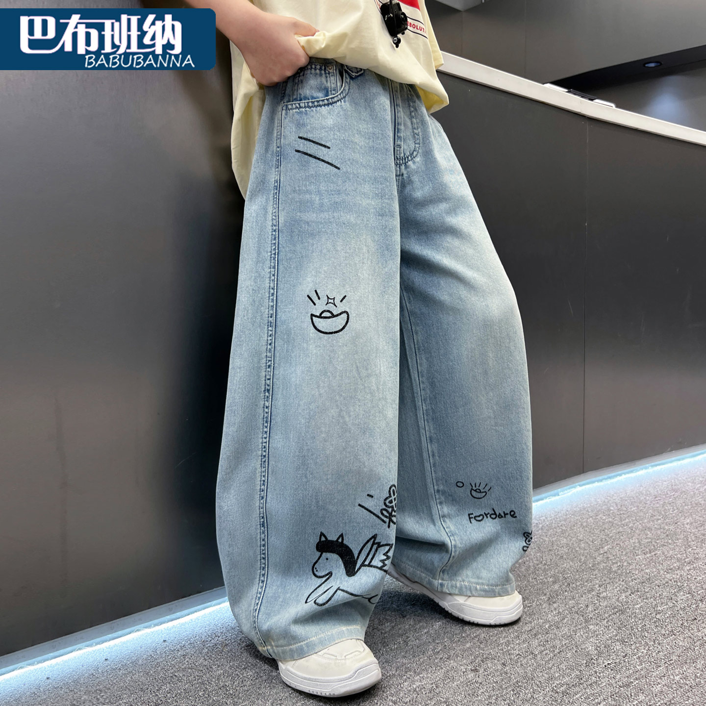 男童牛仔裤夏季薄款2026新款儿童裤子纯棉中大童长裤男孩夏装帅气