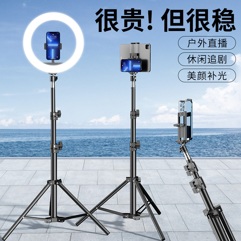 平板支撑架ipad支架手机通用二合一落地可调节三脚架电脑pro健身