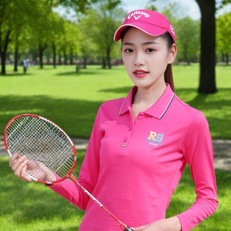 有领t恤女纯棉长袖polo衫大码翻领打底衫女带领体恤运动女装上衣