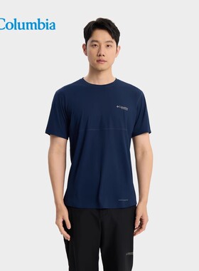 哥伦比亚户外T恤25夏季新品男子钛金系列降温吸湿速干短袖AE1519