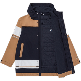 Kappa卡帕棉服男冬两件套三合一户外防寒服三防夹克衫外套滑雪服