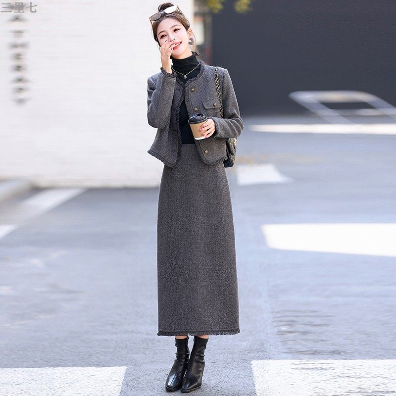 小香风套装女秋冬潮流优雅时尚气质小个子两件套冬季新款显瘦潮流