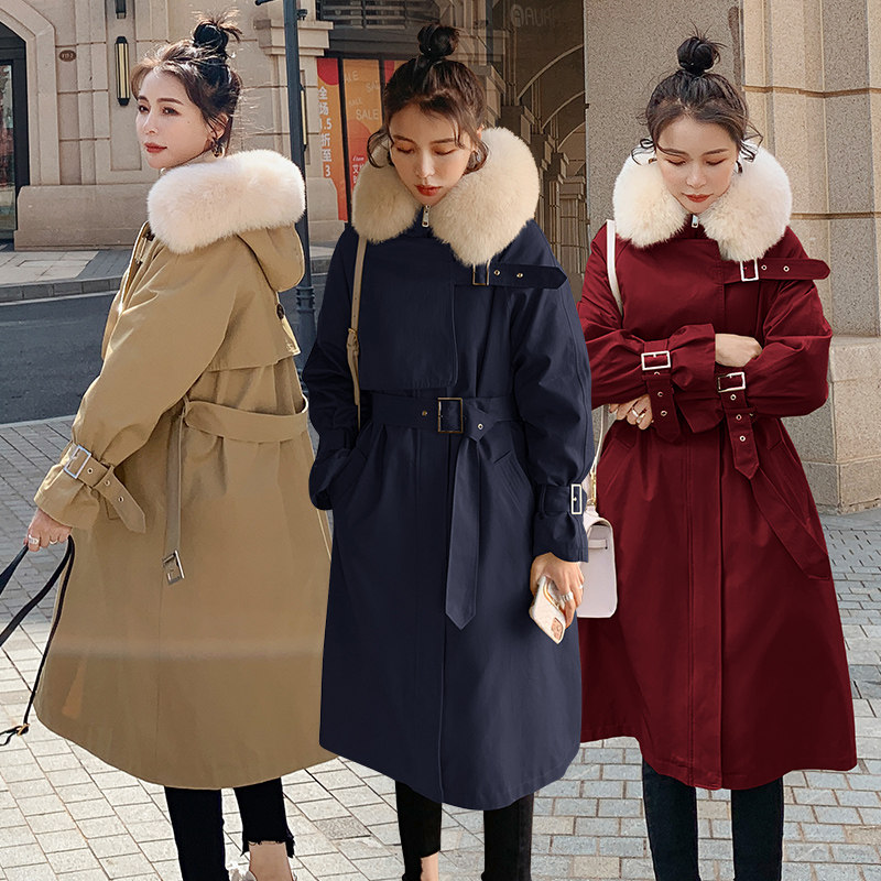 时尚中长款女士防水工装风派克服