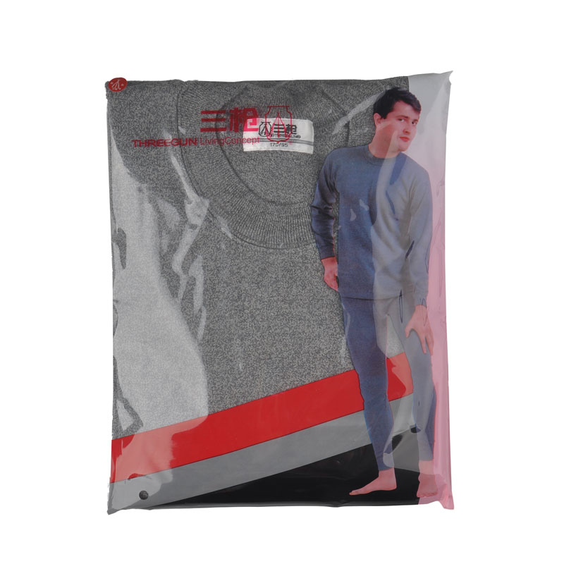 三枪男式42支双股纯棉加厚圆领棉毛衫 加肥加大闪色男衫 （上衣）