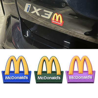 麦当劳车贴立体M记3D标电动摩托车汽车尾贴纸创意搞笑玻璃窗装饰