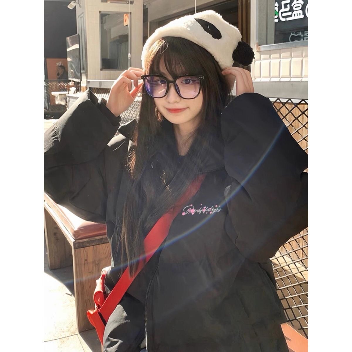 美式潮牌羽绒棉服女款秋冬季新款学生宽松加厚保暖轻薄设计感外套