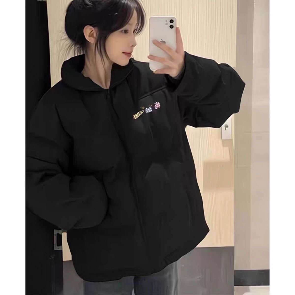 韩系百搭立领羽绒棉服女新款冬季学生加厚宽松保暖黑色棉袄外套潮