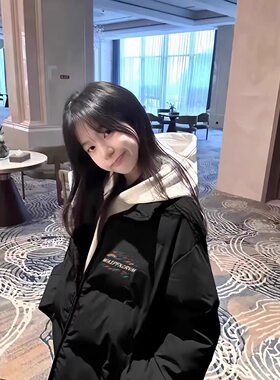 美式高街羽绒棉服女秋冬季复古流行保暖小个子立领面包服外套ins