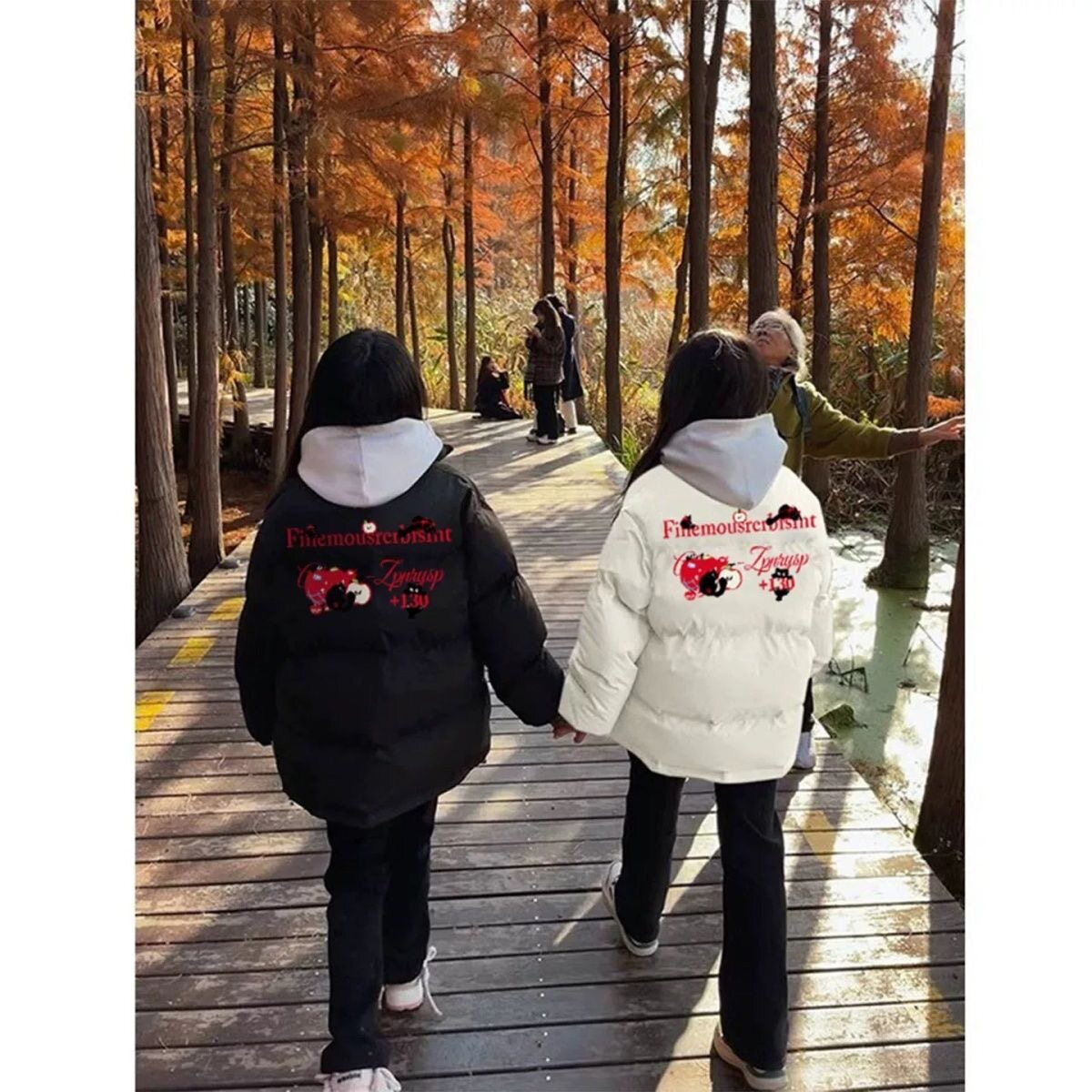 韩版立领羽绒棉服女秋冬季新款设计感小众学生宽松加厚保暖外套潮