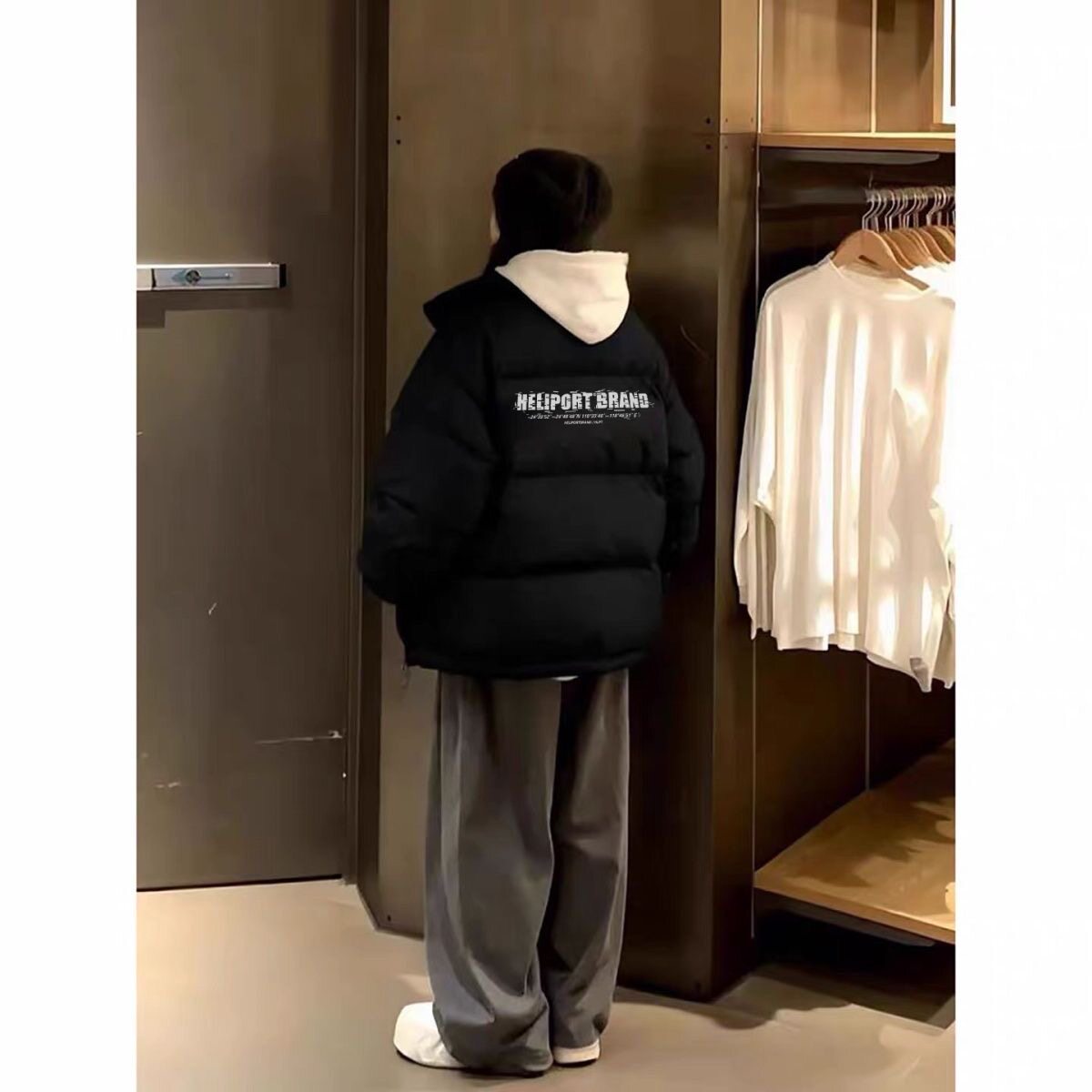 美式羽绒棉服女冬季新款高中生宽松立领防寒夹棉不臃肿棉衣面包服