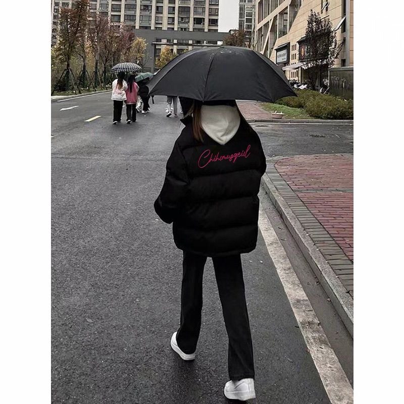 小个子轻薄羽绒棉服女款2026新款黑色韩系宽松百搭加厚保暖外套潮