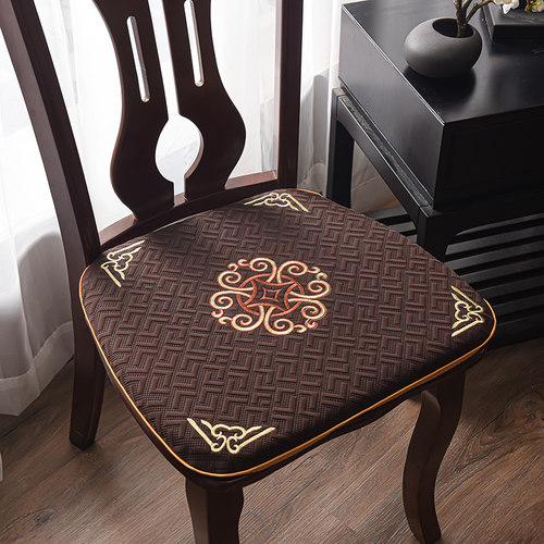 中式刺绣坐垫 双重防滑 有绑带