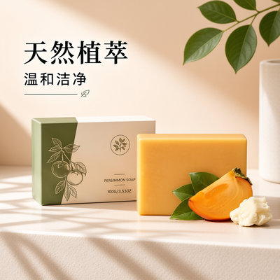柿子香皂温和保湿留香泡沫绵密