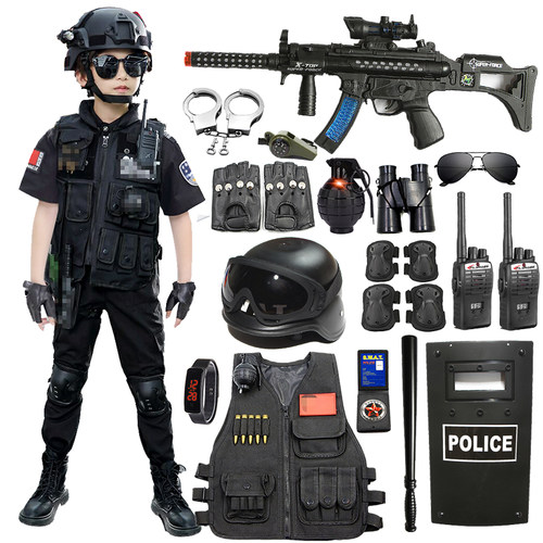小特警衣服玩具枪男孩子