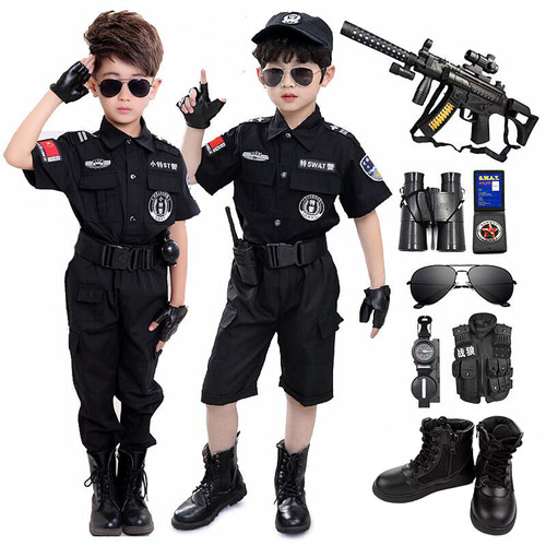 儿童特警服军装小孩加绒