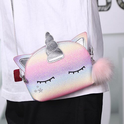Rainbow Sequin Shoulder Bag Unicorn Crossbody Bags for Women