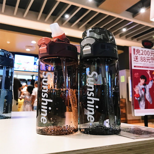 Water bottle with straw Gym Sports Water Bottles 430ml 550M