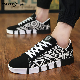 Summer Print Shoes Men Train Canvas Sneakers Fashion Casual