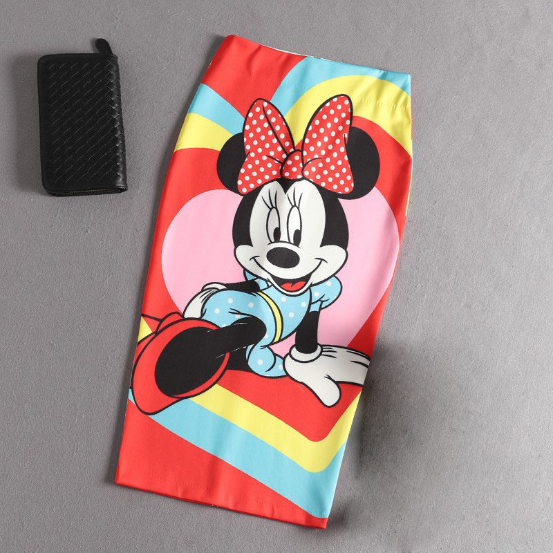 Women's Pencil skirt Cartoon Mouse Print High Waist Elastic|msdalam kategori Butik wanita / wanita, skirt - dari Buy2taobao.com untuk memberikan perkhidmatan ejen Taobao profesional membeli