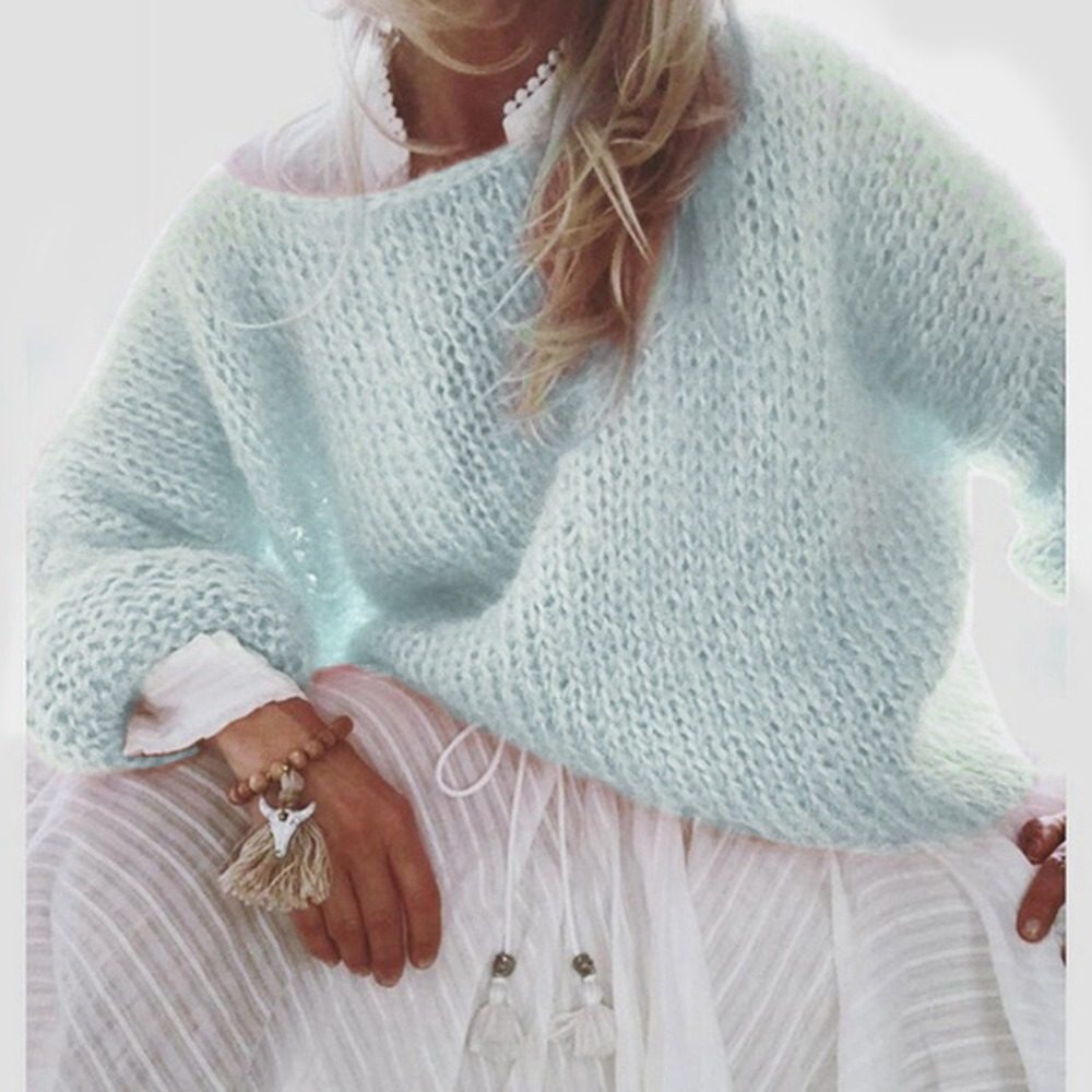 mohair sweater women loose pullover sweater autumn winter l