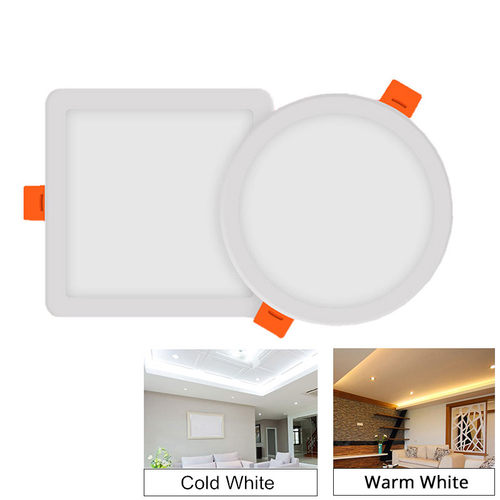 AC 85-265V Ultra Thin Round/Square LED Panel Light 6W 8W 15W
