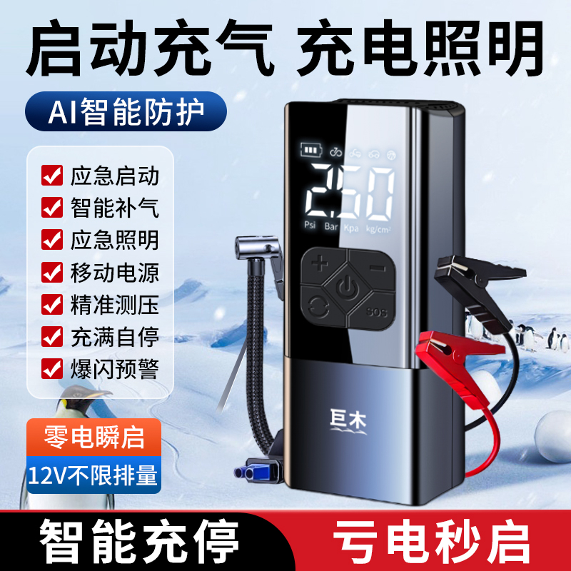 家车两用便携式电瓶车电动打气泵