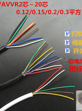 铜芯AVVR2芯-12芯信号线