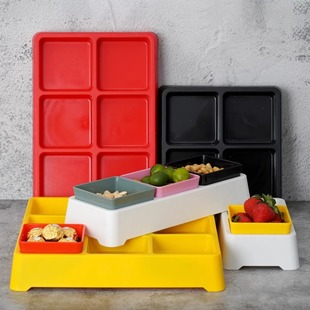 捞汁小海鲜盘九宫格托盘海鲜大排档生腌盘下酒菜拼盘商用分格容器