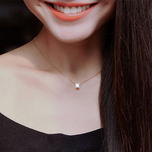 我的前半生罗子君同款马伊利简约单钻方钻水晶锁骨项链颈链女潮网