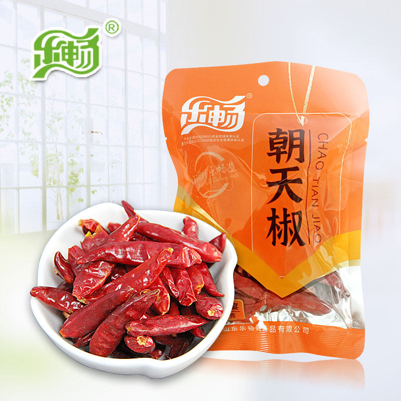 乐畅朝天椒袋装50克干整红小辣椒四川菜风味火锅够劲辣味过瘾浓郁