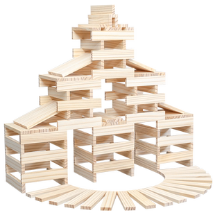 卡普乐积木条幼儿园建构区材料木头木片儿童建筑拼装搭建益智玩具