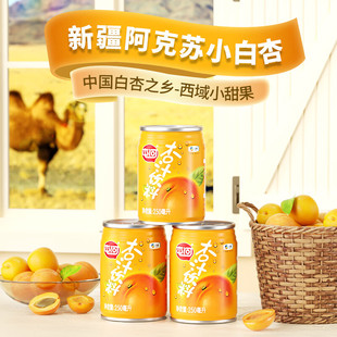 中粮屯河杏汁饮料果汁果蔬汁饮品浓缩果浆果汁250ml*24罐