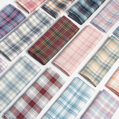 diy日系大肠发圈服装格子布料