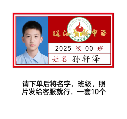 幼儿园小学中学校牌医院胸卡公司工牌胸牌可烫名字贴姓名布贴定制